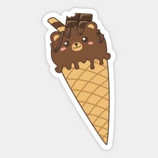 Chocolate Bear Ice Cream Sticker